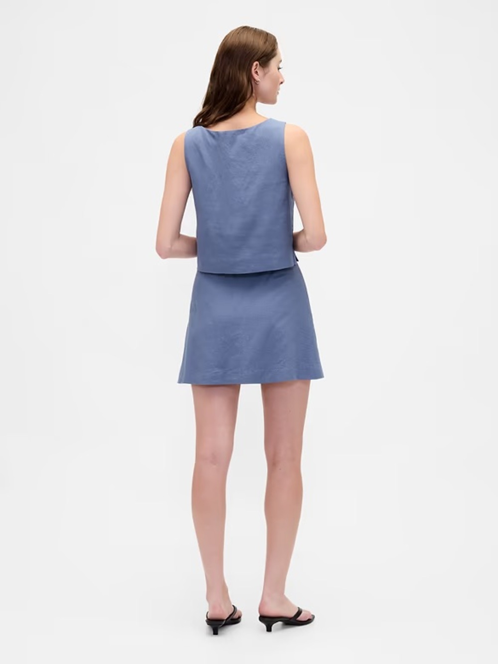 GAP Linen-Blend Button-Front Shell Top - Picture 3 of 9